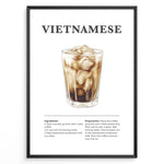 Ladda upp bild till gallerivisning, Illustration of Vietnamese iced coffee with condensed milk served in a glass with ice cubes.
