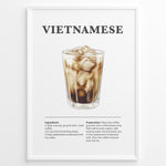 Ladda upp bild till gallerivisning, Illustration of Vietnamese iced coffee with condensed milk served in a glass with ice cubes.

