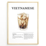 Ladda upp bild till gallerivisning, Illustration of Vietnamese iced coffee with condensed milk served in a glass with ice cubes.
