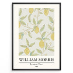 Ladda upp bild till gallerivisning, Framed William Morris Lemon Tree 1884 botanical art print plakat with yellow lemons and green leaves on a light background.
