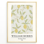 Ladda upp bild till gallerivisning, Framed William Morris Lemon Tree 1884 botanical art print plakat with yellow lemons and green leaves on a light background.
