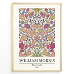 Ladda upp bild till gallerivisning, Framed William Morris Hyacinth 1887 floral art print plakat with colorful symmetrical flower and leaf design on a light background.
