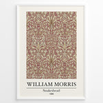 Ladda upp bild till gallerivisning, Framed William Morris Snakeshead 1888 art print plakat with detailed floral and leaf patterns in red and beige tones.
