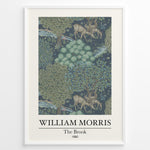Ladda upp bild till gallerivisning, Framed William Morris The Brook 1880 art print plakat showing deer among trees and a flowing stream in a detailed woodland design.
