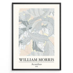 Ladda upp bild till gallerivisning, Framed William Morris Acanthus 1875 art print plakat with soft grey and beige leafy botanical pattern.
