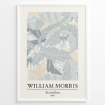 Ladda upp bild till gallerivisning, Framed William Morris Acanthus 1875 art print plakat with soft grey and beige leafy botanical pattern.
