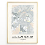 Ladda upp bild till gallerivisning, Framed William Morris Acanthus 1875 art print plakat with soft grey and beige leafy botanical pattern.
