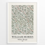 Ladda upp bild till gallerivisning, Framed William Morris Willow Bough 1887 art print plakat with flowing green willow leaves and red stems on a light background.
