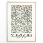 Ladda upp bild till gallerivisning, Framed William Morris Willow Bough 1887 art print plakat with flowing green willow leaves and red stems on a light background.
