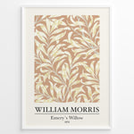 Ladda upp bild till gallerivisning, Framed William Morris Emery’s Willow 1874 art print plakat with yellow willow leaves and branches on a beige background.
