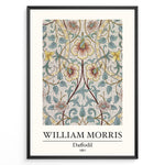 Ladda upp bild till gallerivisning, Framed William Morris Daffodil 1891 art print plakat featuring detailed floral design with yellow daffodils and green leaves on a soft beige background.
