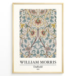 Ladda upp bild till gallerivisning, Framed William Morris Daffodil 1891 art print plakat featuring detailed floral design with yellow daffodils and green leaves on a soft beige background.
