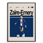 Ladda upp bild till gallerivisning, Fodbold plakat | Fodbold plakater | Warren Zaire-Emery Fodbold Plakat | Ungt Talent, Midtbanemagiker hos PSG | Plakaty.dk
