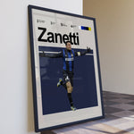 Ladda upp bild till gallerivisning, Fodbold plakat | Fodbold plakater | Javier Zanetti Fodbold Plakat | Argentinsk Legende, Inter Milan&#39;s Erobrer | Plakaty.dk
