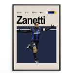 Ladda upp bild till gallerivisning, Fodbold plakat | Fodbold plakater | Javier Zanetti Fodbold Plakat | Argentinsk Legende, Inter Milan&#39;s Erobrer | Plakaty.dk
