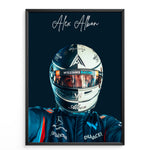 Ladda upp bild till gallerivisning, Alexander Albon F1-affisch | Racinglegend från över 20 världar
