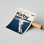 Ladda upp bild till gallerivisning, Fran Kirby Kvinde fodbold plakater | England landsholdstrøje i hvid og blå med jubelscene – ideel til fans af kvindefodbold og Lionesses
