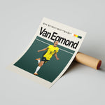 Ladda upp bild till gallerivisning, Emily van Egmond Kvinde fodbold plakater | Australien landsholdstrøje i gul og grøn med jubelpose – perfekt til fans af kvindefodbold og Matildas
