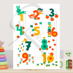 Ladda upp bild till gallerivisning, Børneplakat med 1-2-3 tal
