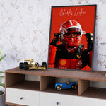 Ladda upp bild till gallerivisning, Charles Leclerc F1 Plakat | Unikt Racerdesign | Formel 1 Baner | Dynamisk Motorsport Kunst | Plakaty.dk
