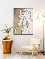 Ladda upp bild till gallerivisning, Dua hand line art med beige og hvid baggrund | Islamisk plakater | Plakaty.dk 
