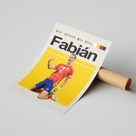 Ladda upp bild till gallerivisning, Fabián Ruiz fodbold plakat | Spanien landsholdstrøje i rød og blå med jubelscene – ideel til fans af herrefodbold og La Roja
