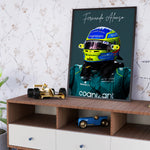 Ladda upp bild till gallerivisning, Fernando Alonso F1 Plakat | Eksklusivt Racerdesign | Formel 1 Baner | Dynamisk Motorsport Kunst | Plakaty.dk
