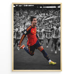 Ladda upp bild till gallerivisning, Ferran Torres plakat med Spanien landsholdstrøje under VM 2026 i moderne sort-hvid og farvedesign
