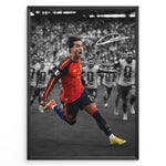 Ladda upp bild till gallerivisning, Ferran Torres plakat med Spanien landsholdstrøje under VM 2026 i moderne sort-hvid og farvedesign
