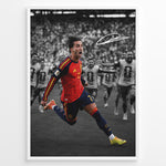 Ladda upp bild till gallerivisning, Ferran Torres plakat med Spanien landsholdstrøje under VM 2026 i moderne sort-hvid og farvedesign
