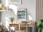 Ladda upp bild till gallerivisning, Argentina fodbold holdplakat | Officielt holdfoto med blå og hvide trøjer fra 2024-2025 sæsonen, perfekte detaljer og stærk holdenergi
