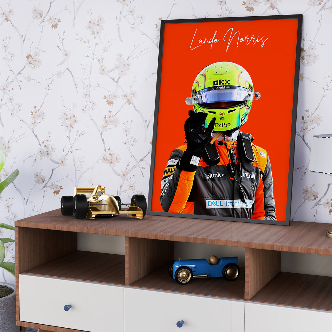 Lando Norris F1-affisch | Unik design på över 20 internationella banor!