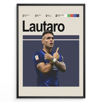 Ladda upp bild till gallerivisning, Poster featuring a football player in a blue jersey posing with crossed arms, with bold text at the top and a clean graphic layout, framed as modern sports wall art.
