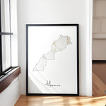 Ladda upp bild till gallerivisning, Marokko Plakat | Morocco Plakat | Hvid og unik marmor design
