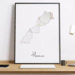 Ladda upp bild till gallerivisning, Marokko Plakat | Morocco Plakat | Hvid og unik marmor design

