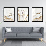 Ladda upp bild till gallerivisning, 3x Islam Plakater | Shukr, Dua, Sabr - Grey Golden Marble
