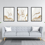 Ladda upp bild till gallerivisning, 3x Islam Plakater | Shukr, Dua, Sabr - Grey Golden Marble
