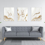 Ladda upp bild till gallerivisning, 3x Islam Plakater | Shukr, Dua, Sabr - Grey Golden Marble

