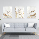 Ladda upp bild till gallerivisning, 3x Islam Plakater | Shukr, Dua, Sabr - Grey Golden Marble
