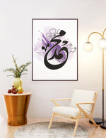 Ladda upp bild till gallerivisning, Muhammad (saw) calligraphy med hvid og lilla baggrund | Islamisk plakater | Plakaty.dk 

