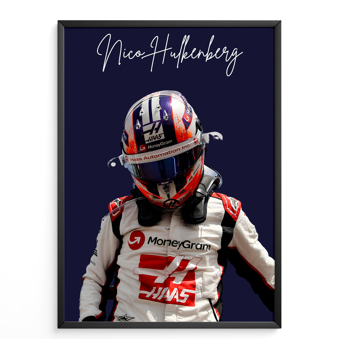 Nico Hülkenberg F1-affisch | Unik design på över 20 internationella banor