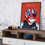 Ladda upp bild till gallerivisning, Esteban Ocon F1-affisch | Unik design på över 20 internationella banor
