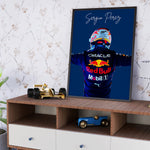 Ladda upp bild till gallerivisning, Sergio Perez F1-affisch | Unik design på över 20 internationella banor
