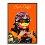 Ladda upp bild till gallerivisning, Oscar Piastri F1-affisch | Unik design på över 20 internationella banor

