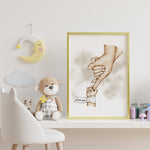 Ladda upp bild till gallerivisning, Plakater til børn og nyfødte: Mor far og baby hænder -
