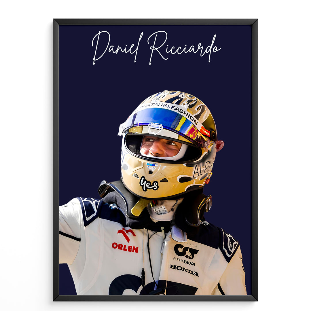 Daniel Ricciardo F1-affisch | Unik design på över 20 internationella banor