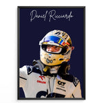 Ladda upp bild till gallerivisning, Daniel Ricciardo F1-affisch | Unik design på över 20 internationella banor

