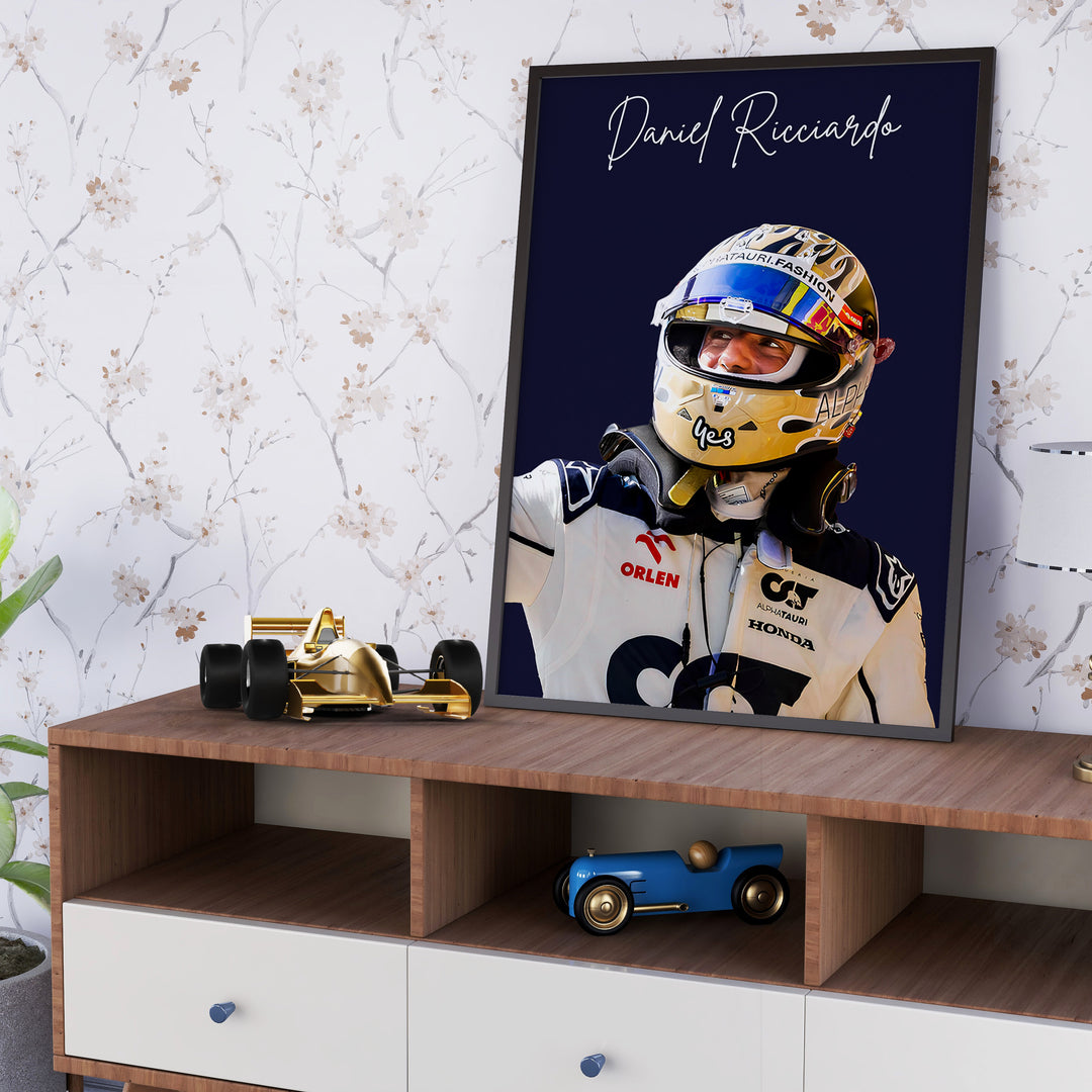 Daniel Ricciardo F1-affisch | Unik design på över 20 internationella banor