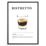 Ladda upp bild till gallerivisning, Minimalist Ristretto coffee recipe illustration with a small glass of concentrated espresso shot.
