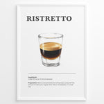 Ladda upp bild till gallerivisning, Minimalist Ristretto coffee recipe illustration with a small glass of concentrated espresso shot.

